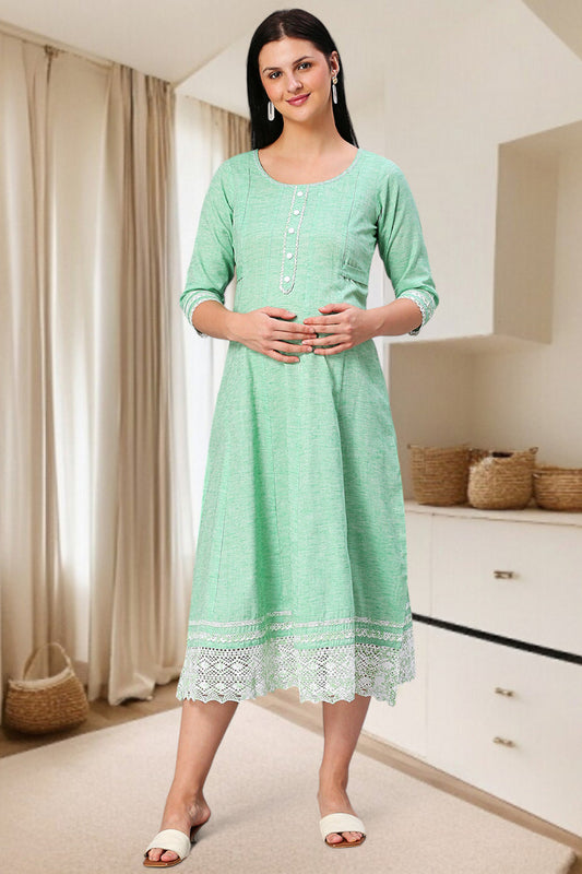 PolyCotton Anarkali Maternity Kurta – Designed for Pregnancy & Nursing