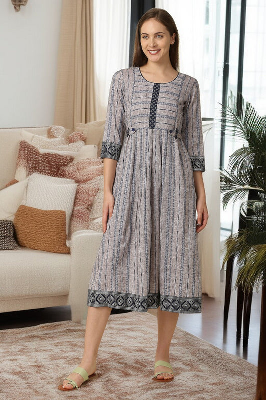 PolyCotton Maternity Flare Kurta For Pre & Post Pregnancy
