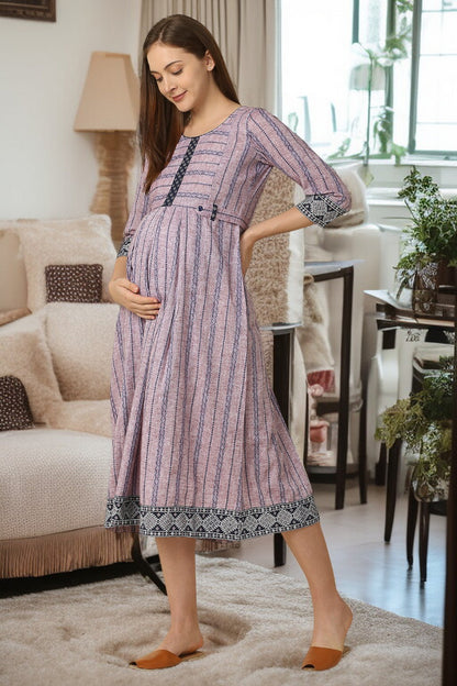 PolyCotton Maternity Flare Kurta For Pre & Post Pregnancy