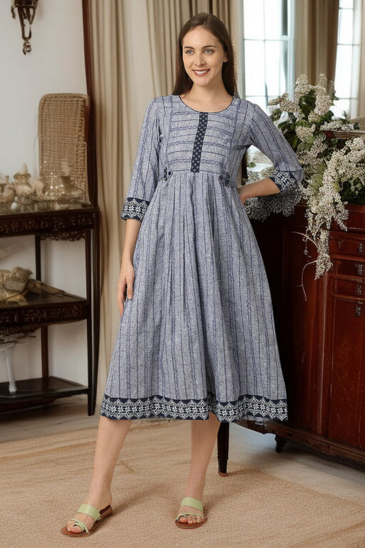 PolyCotton Maternity Flare Kurta For Pre & Post Pregnancy