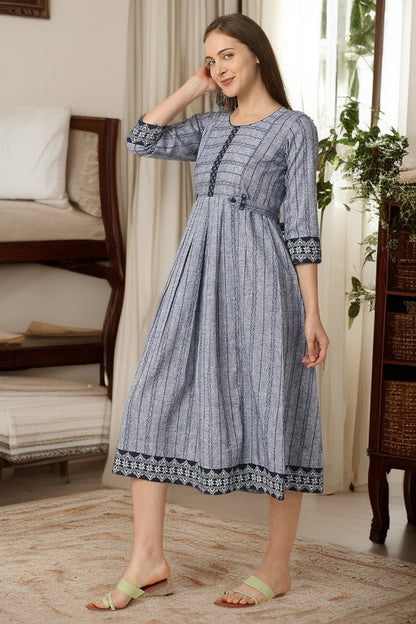 PolyCotton Maternity Flare Kurta For Pre & Post Pregnancy