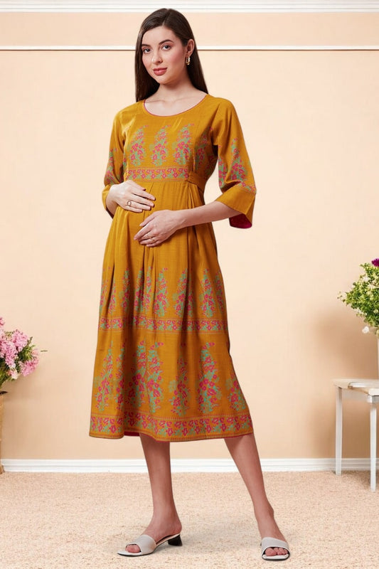 Rayon Printed Maternity Kurta – Designed for Pregnancy & Nursing