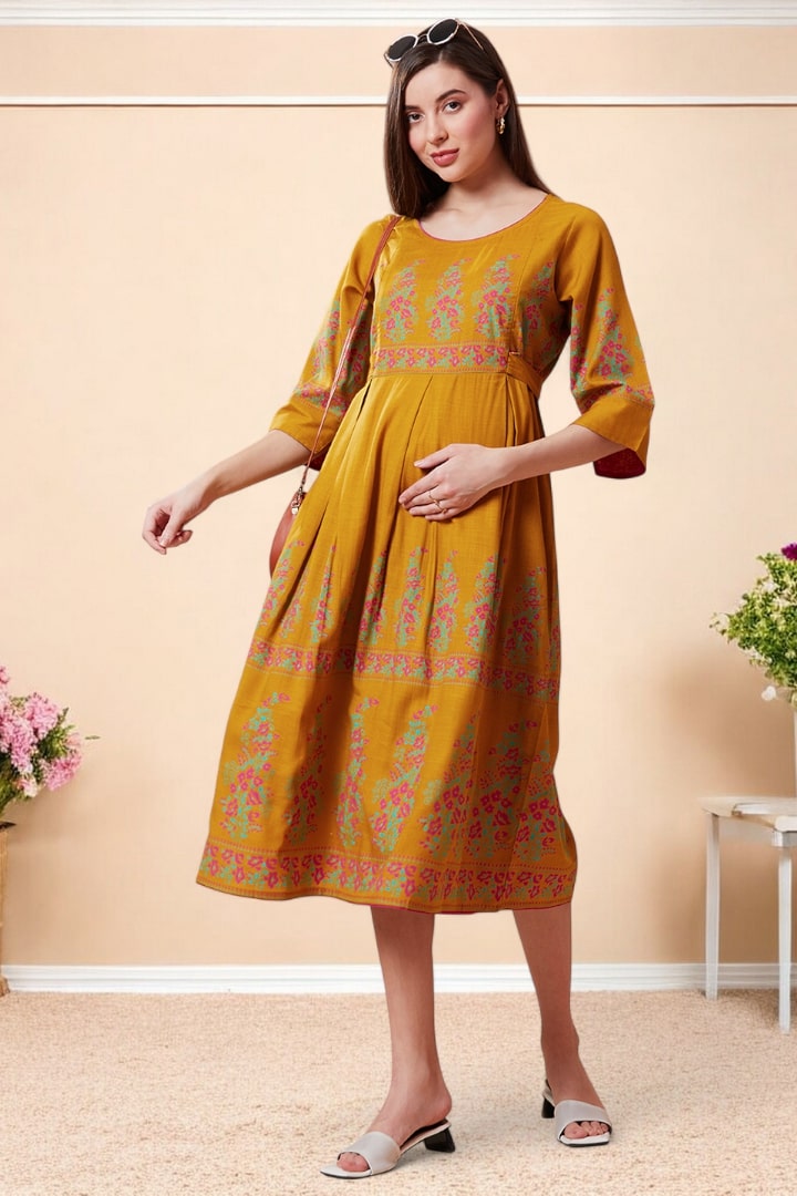 Rayon Printed Maternity Kurta – Designed for Pregnancy & Nursing