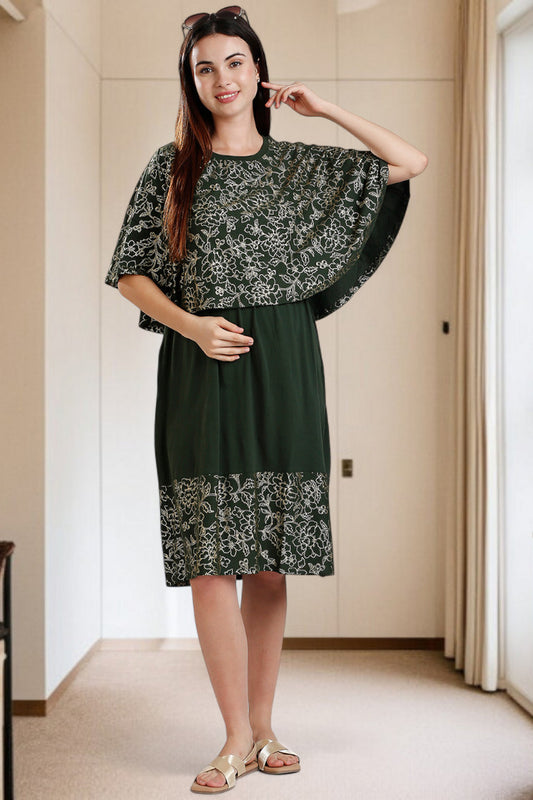 Zipless Maternity Poncho Dress for Easy Wear & All-Day Comfort