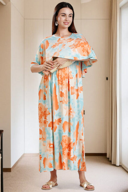 Zipless Maternity Poncho Gown for Easy Wear & All-Day Comfort