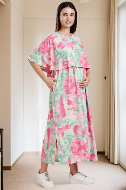 Zipless Maternity Poncho Gown for Easy Wear & All-Day Comfort