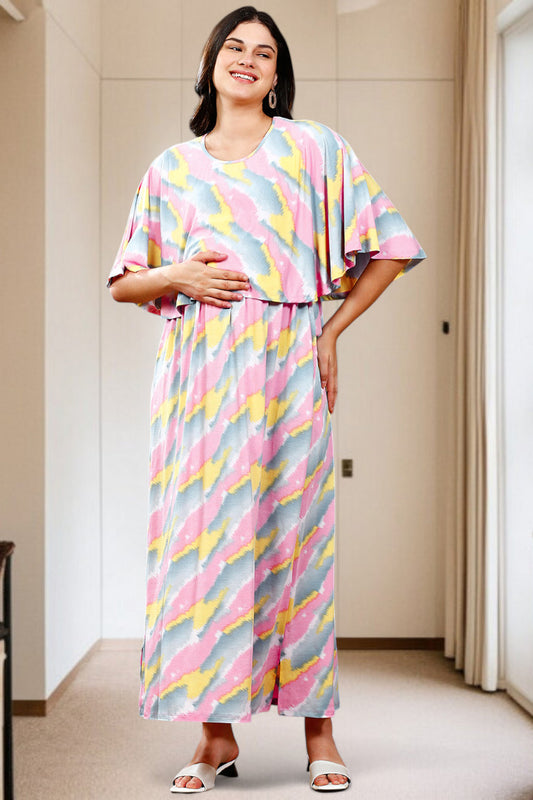 Zipless Maternity Poncho Gown for Easy Wear & All-Day Comfort