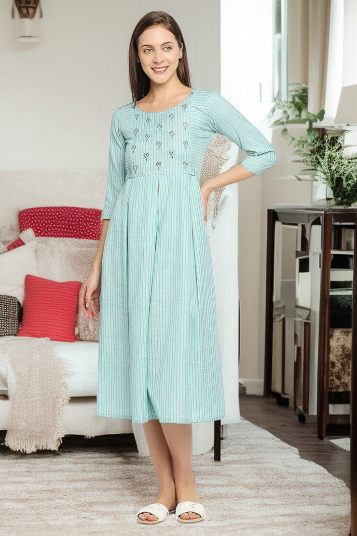 PolyCotton Maternity Kurta - Designed For Pregnancy & Feeding
