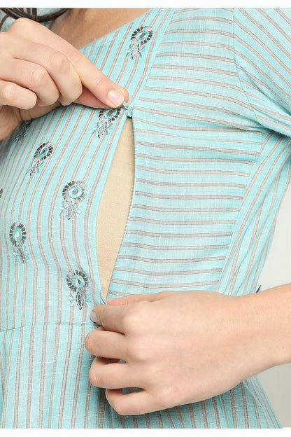 PolyCotton Maternity Kurta - Designed For Pregnancy & Feeding