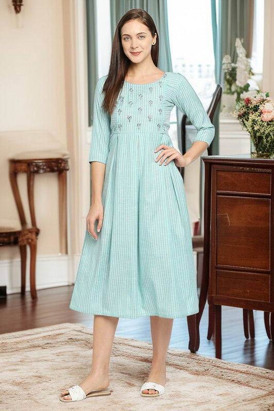 PolyCotton Maternity Kurta - Designed For Pregnancy & Feeding