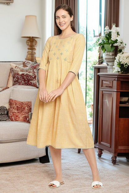 PolyCotton Maternity Kurta - Designed For Pregnancy & Feeding