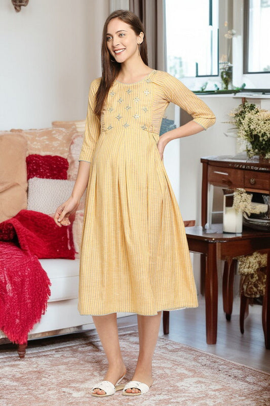 PolyCotton Maternity Kurta - Designed For Pregnancy & Feeding