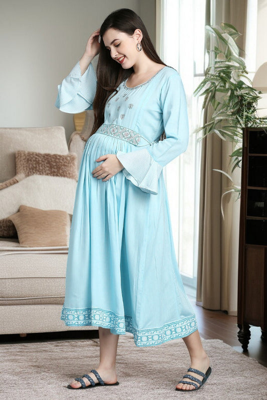 Rayon Maternity Kurta - Designed For Pregnancy & Feeding