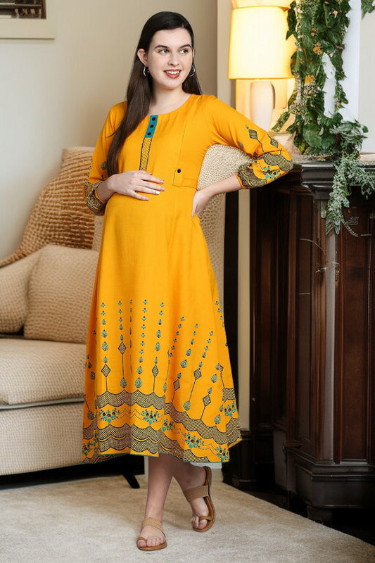 Rayon Maternity Kurta - Designed For Pregnancy & Feeding