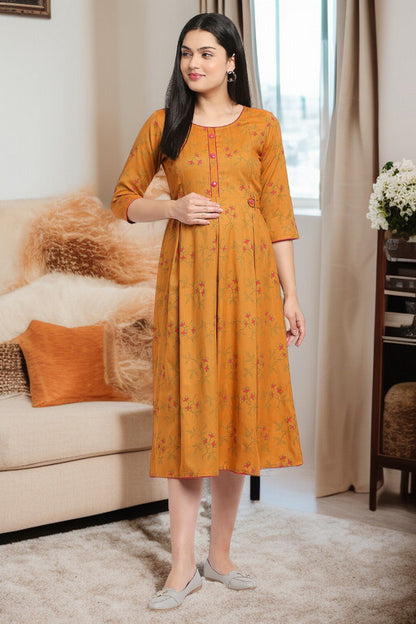 Rayon Maternity Flare Kurta For Pre & Post Pregnancy