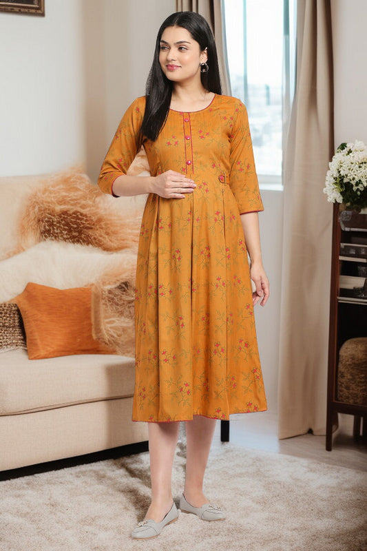 Rayon Maternity Flare Kurta For Pre & Post Pregnancy