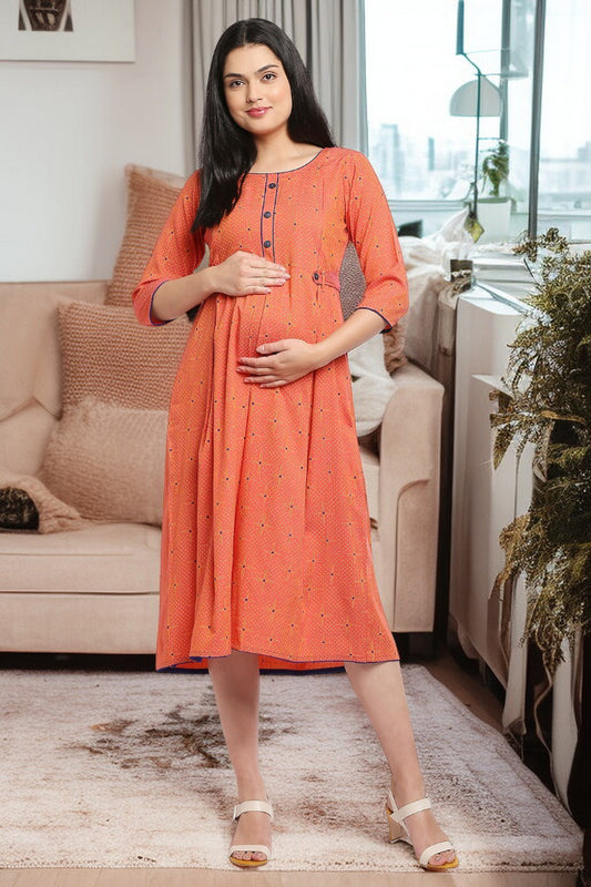 Rayon Maternity Flare Kurta For Pre & Post Pregnancy