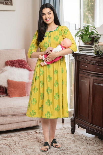 Rayon Maternity Flare Kurta For Pre & Post Pregnancy