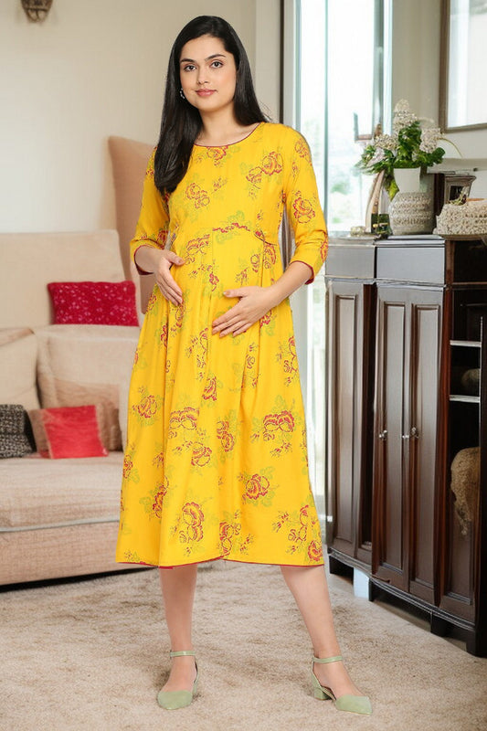 Rayon Maternity Flare Kurta For Pre & Post Pregnancy