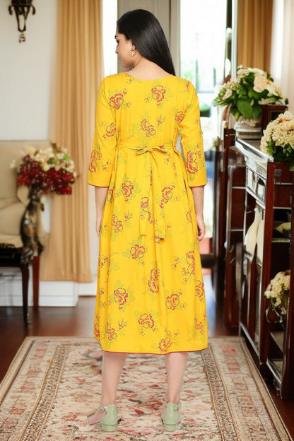 Rayon Maternity Flare Kurta For Pre & Post Pregnancy