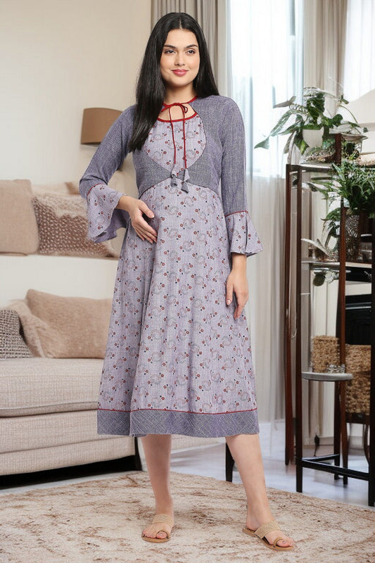 Rayon Maternity Flare Kurta For Pre & Post Pregnancy