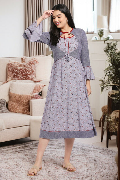 Rayon Maternity Flare Kurta For Pre & Post Pregnancy