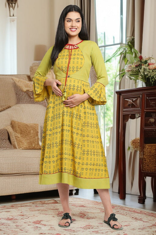 Rayon Maternity Flare Kurta For Pre & Post Pregnancy