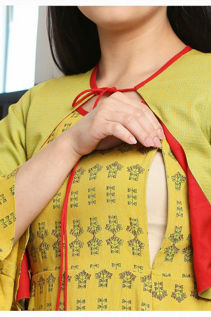 Rayon Maternity Flare Kurta For Pre & Post Pregnancy