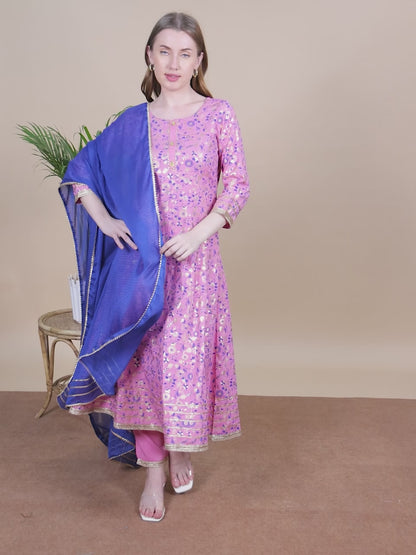 Festive Anarkali Kurta Set – Elegant Design with Dupatta