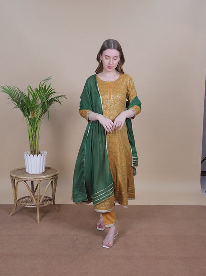 Festive Anarkali Kurta Set – Elegant Design with Dupatta
