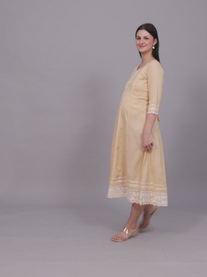 PolyCotton Anarkali Maternity Kurta – Designed for Pregnancy & Nursing
