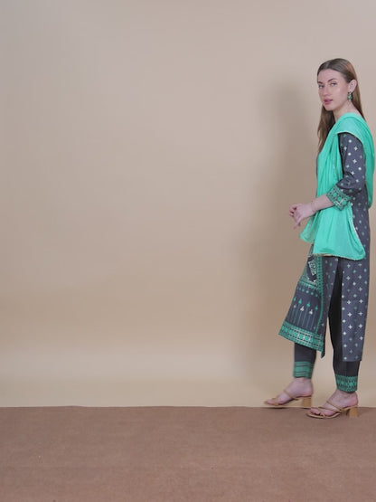 Casual Ethnic Straight Kurta Set With Dupatta