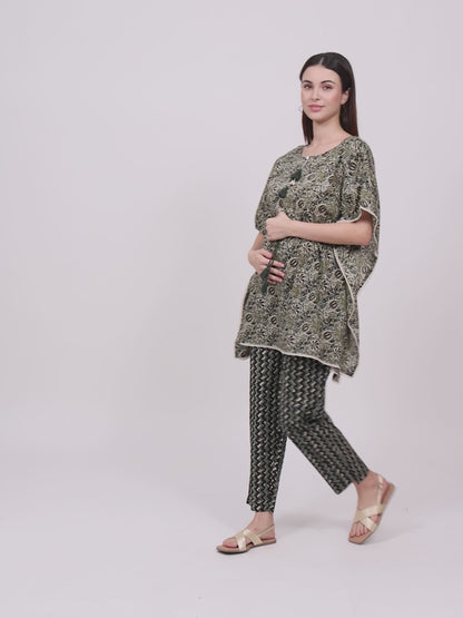 Printed Maternity Kaftan Pant – Designed for Pregnancy & Nursing