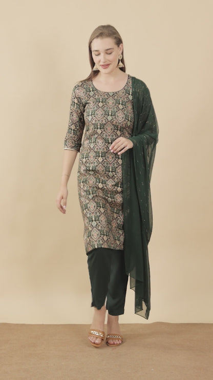 Casual Ethnic Straight Kurta Set With Dupatta