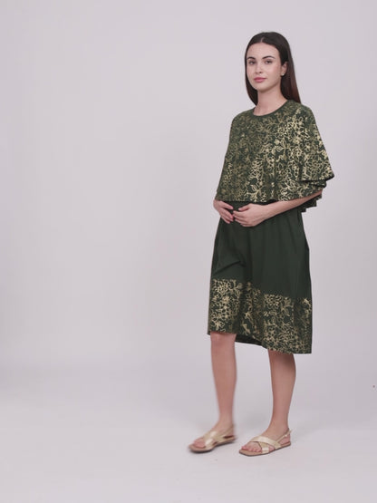 Zipless Maternity Poncho Dress for Easy Wear & All-Day Comfort
