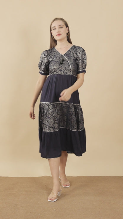 Ethereal Elegance- Stylish Casual & Party Wear Midi Dress