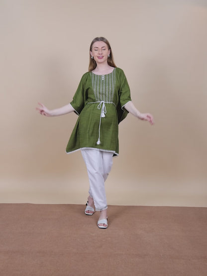 Embroidered Maternity Kaftan Pant – Designed for Pregnancy & Nursing